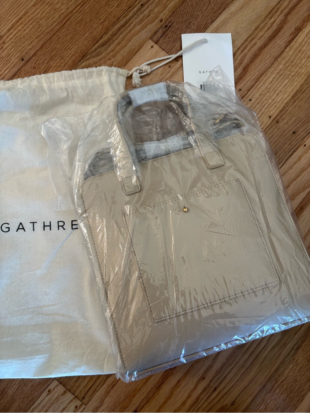 Gathre Millet Tan Pebbled Leather Purse/Crossbody NEW